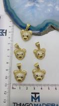 Pingente Urso Cravejado em Ouro 18k - 01 Unidade