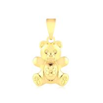 Pingente Urso Duplo Folheado A Ouro