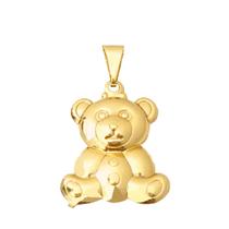 Pingente Urso Ursinho Teddy Folheada a Ouro 18k Semijoia + Caixa Veludo