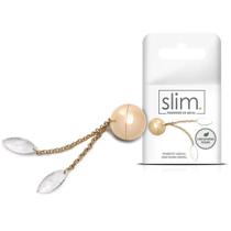 Pingente Vaginal Dourado com Duas Pedras Cristal 2,4cm Slim