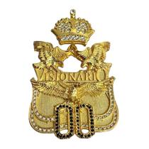 Pingente Visionário 00 Cravejado - Banhado a Ouro 18k