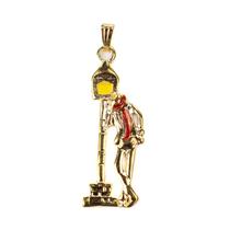Pingente Zé Pelintra no Poste 4,6 cm Dourado