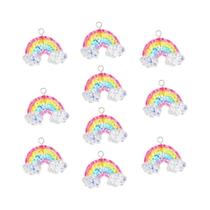 Pingentes Acrílicos Coloridos Em Forma De Nuvem Arco-Íris 10PCS Para Mulheres E Meninas, DIY Para