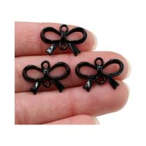 Pingentes Artesanais De Laço Em Prata Antiga, Bronze, Preto E Dourado 22x15mm, 20 Peças Para