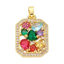 Pingentes Banhados a Ouro 18k - Luxo com Zircônia Arco-íris (Estrela, Libélula, Árvore da Vida, Abelha)