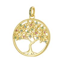 Pingentes Banhados a Ouro 18k - Luxo com Zircônia Arco-íris (Estrela, Libélula, Árvore da Vida, Abelha)
