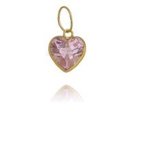 Pingentes Coração Pedra 4 mm Brilhosa Zircônia Ouro 18 Kilates