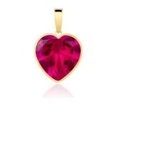 Pingentes Coração Pedra 5 mm Zircônia Ouro 18 Kilates Brilhos Pingentes Coração Pedra 5 mm Zircônia Ouro 18 Kilates Brilhos