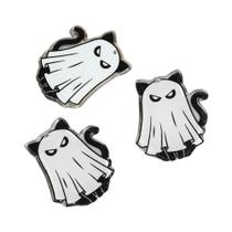 Pingentes De Acrílico De Gato Bruxa Branca E Fantasma De Halloween (10 Peças) Para Joias DIY, Pingentes De Acrílico De Gato Bruxa Branca E Fantasma De Halloween (10 Peças) Para Joias DIY,