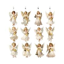 Pingentes De Anjo Brancos De Madeira Vintage 12 24 36 Peças Suprimentos Para Decoração De Árvore De