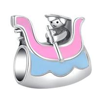 Pingentes De Barco Pequeno Em Prata Esterlina 925 Para Melhor Amiga, DIY, Bead Para Pulseira De Moda