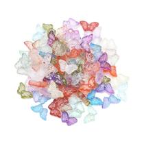 Pingentes De Borboleta De Cristal Multicoloridos 8x15mm 50 Peças Contas De Vidro DIY Para Fabricação