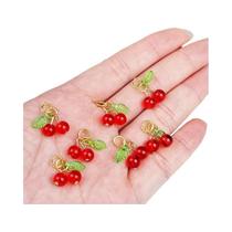 Pingentes De Cereja Vermelha 10 Peças, Lindos Pingentes De Vidro Em Formato De Fruta Com Argola Para Pingentes De Cereja Vermelha 10 Peças, Lindos Pingentes De Vidro Em Formato De Fruta Com Argola Para