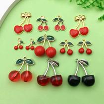 Pingentes De Cereja Vermelha Esmaltados, 10-12 Peças, Berloques De Liga Para Criação De Joias DIY, Pingentes De Cereja Vermelha Esmaltados, 10-12 Peças, Berloques De Liga Para Criação De Joias DIY,