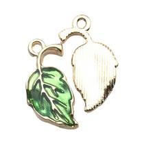 Pingentes De Coração Com Flor De Planta Esmaltada Verde, 20 Peças, Faça Você Mesmo, Pulseira, Colar,