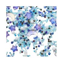 Pingentes De Cristal AB Branco Em Gradiente, Contas De Porcelana Em Forma De Lua E Estrela Para DIY