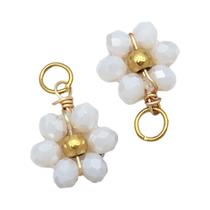 Pingentes De Cristal Em Forma De Flor Pequena 10pcs Conector De Aço Inoxidável Para Brincos Colares