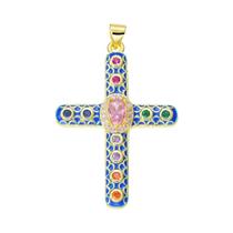 Pingentes De Cruz Cristã Banhados a Ouro 18K Para Fabricação De Joias Artesanais, Talismãs E