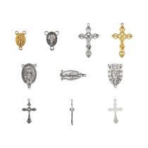 Pingentes De Cruz De Rosário Em Prata E Ouro, 40 Peças, 8 Estilos, Crucifixo, Feriado De Páscoa,