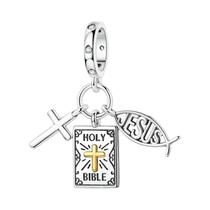 Pingentes De Cruz Nossa Senhora Aparecida Em Prata Esterlina 925 Para Joias DIY