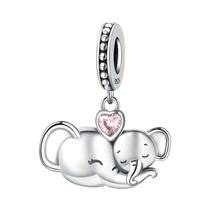 Pingentes De Elefante Em Prata Esterlina 925 Para Mulheres, Charms Para Pulseiras, Joias DIY,