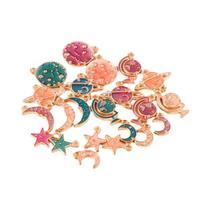 Pingentes De Esmalte Galáxia, Planeta, Estrela E Lua, 10 Peças, Berloques DIY Para Joias, Para Pingentes De Esmalte Galáxia, Planeta, Estrela E Lua, 10 Peças, Berloques DIY Para Joias, Para