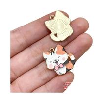Pingentes De Esmalte Multicoloridos Em Forma De Gato 21x20mm, Charms De Liga, 10 Peças Para Fazer Pingentes De Esmalte Multicoloridos Em Forma De Gato 21x20mm, Charms De Liga, 10 Peças Para Fazer