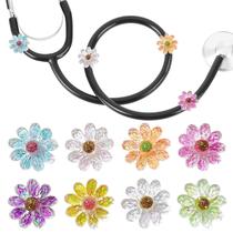 Pingentes de Estetoscópio LuneClat 18 Unidades - Flores de Resina Coloridas Pingentes de Estetoscópio LuneClat 18 Unidades - Flores de Resina Coloridas