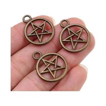 Pingentes De Estrela De 5 Pontas Em Prata Antiga E Bronze 25x20mm 15pcs Feitos À Mão Para Pulseira