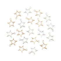 Pingentes De Estrela Oca Em Metal Liga, 50PCS, 14x16mm, Acessórios De Joias DIY Pingentes De Estrela Oca Em Metal Liga, 50PCS, 14x16mm, Acessórios De Joias DIY