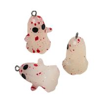Pingentes De Fantasma 3D De Halloween Em Resina Que Brilham No Escuro Para Joias DIY, Chaveiros,