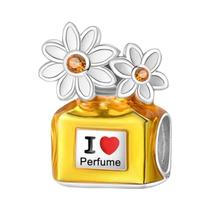 Pingentes De Frasco De Perfume Com Coroa De Borboleta Rosa, Contas De Prata 925, Adequadas Para