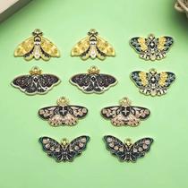 Pingentes De Halloween 10 Peças Em Liga Esmaltada De Borboleta E Mariposa Para Acessórios De Joias