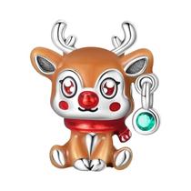 Pingentes De Inverno Femininos Em Prata Esterlina 925 Com Temas De Alce, Urso E Papai Noel Para