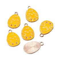 Pingentes De Liga Metálica Em Formato De Ovos De Páscoa 14x22mm, 10 Peças, 12 Estilos, Para DIY,
