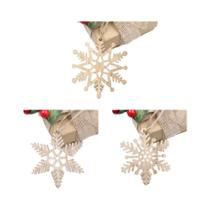 Pingentes De Madeira De Natal 6PCS, Ornamentos Suspensos Em Forma De Flocos De Neve, Decorações De Pingentes De Madeira De Natal 6PCS, Ornamentos Suspensos Em Forma De Flocos De Neve, Decorações De