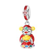 Pingentes De Nó Chinês Em Prata 925 De 3mm Para Pulseiras, Presentes De Joias DIY Para O Ano Novo