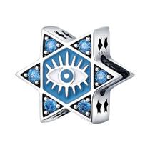 Pingentes de Olho de Horus em Prata 925 com Zircônia - Amuleto de Sorte para Pulseiras DIY