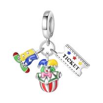 Pingentes De Palhaço Fantasma Luminoso Em Prata Esterlina 925 De 3mm Para Fazer Joias DIY