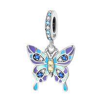 Pingentes De Prata Esterlina 925 Olho De Fátima Borboleta Azul Mão De Fátima Para Joias DIY E