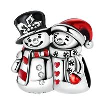 Pingentes De Prata Esterlina 925 Para Mulheres, Com Temas De Boneco De Neve, Papai Noel E Rena, Para