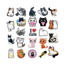 Pingentes De PVC Para Calçados Com Tema De Gato Fofo, 23 Peças, Decorações DIY Para Sandálias Bubble