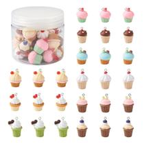 Pingentes de resina Cupcake Charms Beadthoven 36 unidades, 9 estilos, 25-28 mm Pingentes de resina Cupcake Charms Beadthoven 36 unidades, 9 estilos, 25-28 mm