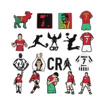 Pingentes De Sapato Cristiano Ronaldo Estrela Do Futebol, 18 Peças/conjunto, Decorações De Desenho