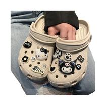 Pingentes De Sapato Hello Kitty Preto E Branco Para Sandálias Femininas, Fivelas Decorativas,