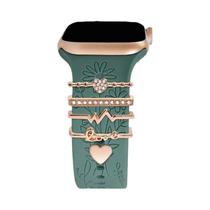 Pingentes De Strass Para Pulseira De Relógio, 5 Peças, Anéis De Metal Fofos, Presilhas E Tachas