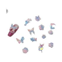 Pingentes De Unha 3D Roxo Misto Com Lua, Nuvem E Estrela, 50 Peças, Kawaii Lumionus, Mini Nuvem De