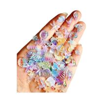 Pingentes De Unha De Concha De Água-Viva Coloridos 50PCS Resina Translúcida Série Oceano Decorações
