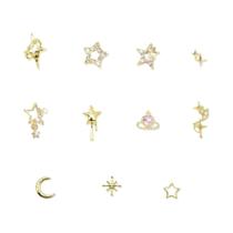 Pingentes De Unha Dourados 150 Peças, Joias De Unha 3D Estrela Planeta Saturno, Decoração De Metal,