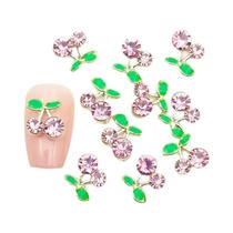 Pingentes De Unhas Com Strass De Cristal Transparente Rosa Vermelho, 20 Peças, 10mm, Acessórios De